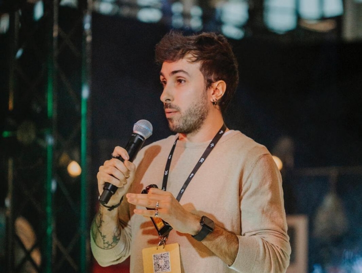 Pol Guasch durant un workshop a Estònia.